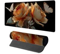 Papillon Tapis de Souris Gaming 700x400x3mm, Tapis de Souris XXL Rose, sous Main Bureau, Mouse Pad avec Rubber Base, Mousepad avec Coutures sur Les Bords, pour Gamer, PC Accessoires Bureau U-5031