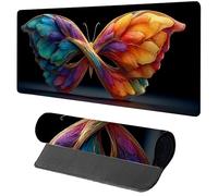 Papillon Tapis de Souris Gaming 800x400x3mm, Tapis de Souris XXL Abstrait, sous Main Bureau, Mouse Pad avec Rubber Base, Mousepad avec Coutures sur Les Bords, pour Gamer, PC Accessoires Bureau 8-5222