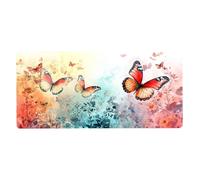 Papillon Tapis de Souris XXL 800X300X3MM, Mouse Pad Art Tapis de Bureau avec Lmperméable Base Antidérapante sous Main Bureau Bords Cousus Désign pour Améliore la Précision et la Vitesse, -3294