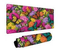 Papillon Tapis de Souris XXL, Grand sous Main Bureau 1200x600x3mm Fleur, Haute Précision et Vitesse Mouse Pad, Desk Mat avec Base en Caoutchouc, Gaming Accessoire Bureau, pour PC Gamer, Laptop I-8424
