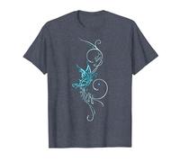 Papillon Tatouage T-Shirt Motif Papillon Turquoise Bleu T-Shirt, Homme, Bleu Chiné, M