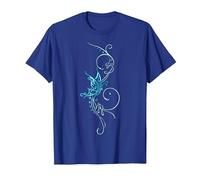 Papillon Tatouage T-Shirt Motif Papillon Turquoise Bleu T-Shirt, Homme, Bleu Royal, L