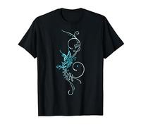 Papillon Tatouage T-Shirt Motif Papillon Turquoise Bleu T-Shirt, Homme, Noir, M