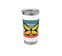 Papillon Ukraine ailes symbole national élégance détaillée Gobelet isotherme en acier inoxydable double paroi