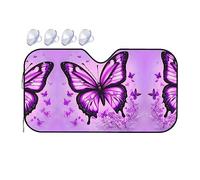 Papillon violet. C'est un pare-soleil de pare-brise de voiture, qui ne prend pas trop de place et protège l'environnement à l'intérieur de la voiture.