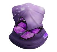 Papillon Violet Chapeaux Demi-Visage Multi-Usage Écharpe Demi-Visage Séchage Rapide Cache-Cou pour Sports Course À Pied Randonnée 25X50Cm