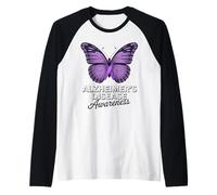 Papillon Violet pour Sensibilisation à la maladie d'Alzheimer Manche Raglan