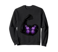 Papillon Violet sur Bras Solide Sweatshirt