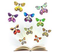 Papillon Volant Magique, 10 Pièces, Papillon Volant Surprise, Jouet élastique Papillon, Flying Butterfly Carte, pour Cadeaux, d'Anniversaire, éducation des Enfants, Cadeaux Surprise, 10 Styles Couleur