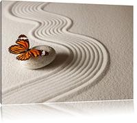Papillon Zen Photo sur Toile | Taille: 120x80 cm | Peinture Murale | Art Print | prêt Couvert