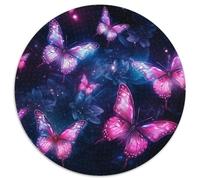 Papillons 1000 Pieces Puzzle Circulaire Matériaux Recyclés De l'art De La Décoration Moderne Adultes Et Enfants Dès 14 Ans 1000pcs (67.5x67.5cm)