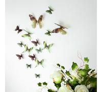 Papillons 3D verts - 18 stickers papillons 3D authentiques