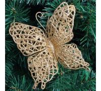 Papillons à paillettes irisées comme décorations de fête ou accents de table pendant la saison des fêtes (1 papillon doré)