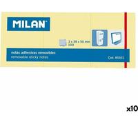 Papillons adhésifs Milan 3 en 1 jaune 10 pièces 38 x 50 mm