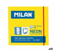 Papillons adhésifs Milan 76 x 76 mm jaune 10 pièces