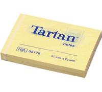Papillons adhésifs Tartan Notes 76 x 76 mm jaune clair 12 blocs de 100 feuilles