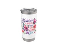 Papillons apparaissant lorsque les anges sont proches d'un papillon commémoratif Gobelet isotherme en acier inoxydable double paroi