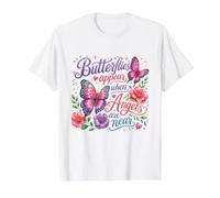 Papillons apparaissant Lorsque Les Anges sont Proches d'un Papillon commémoratif T-Shirt Graphique avec Valeur, Homme, Blanc, S