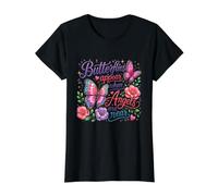 Papillons apparaissant Lorsque Les Anges sont Proches d'un Papillon commémoratif T-Shirt Graphique avec Valeur, Femme, Noir, M