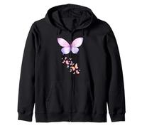 Papillons Aquarelle Pastel et Violet Esthétique Sweat à Capuche
