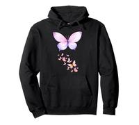 Papillons Aquarelle Pastel et Violet Esthétique Sweat à Capuche
