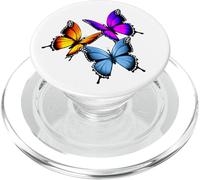 Papillons Bleus Violets et Oranges PopSockets PopGrip pour MagSafe