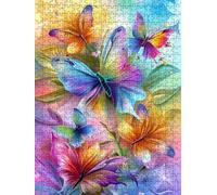 Papillons ColoréS Puzzle 5000 Pieces, Puzzle Adulte 5000, Impossible Classique Jigsaw, Familial Puzzles Jeu de, Jigsaws en Bois, pour Jeu Éducatif Défi, Décoration Murale Cadeau FNKL5-101
