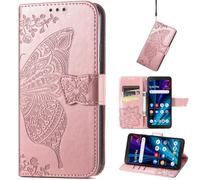 Papillons Coque Cuir pour ZTE Blade A56 Pro Case, Béquille, Fermeture magnétique Étui, Roses Fleur Cover Wallet pour ZTE Blade A56 Pro Housse-01