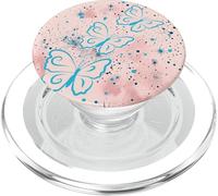 Papillons de méditation spirituelle énergie Zen Rose Pleine Conscience PopSockets PopGrip pour MagSafe