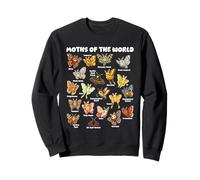 Papillons De Nuit du Monde Kawaii Chart Entomologie Sweatshirt