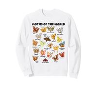 Papillons De Nuit du Monde Kawaii Chart Entomologie Sweatshirt