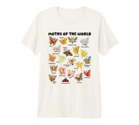 Papillons De Nuit du Monde Kawaii Chart Entomologie T-Shirt Haut de Gamme