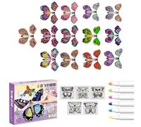 Papillons de peinture blanche magique, jouets papillons à remonter - Papillon liquidation cartes papillon volant magique,Cartes volantes magiques à remonter papillon, volant pour marque-page