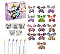 Papillons de peinture blanche magique, jouets papillons à remonter - Papillon volant de fée magique - Jouet papillon fait à la main, cartes papillon volant magiques pour fête d'anniversaire et de mari