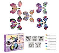 Papillons de Peinture Blanche Magique, Jouets Papillons à remonter | Papillon Volant de fée Magique - Papillon Volant féerique, Jouets à Ressort et à remonter pour fête d'anniversaire et de ma