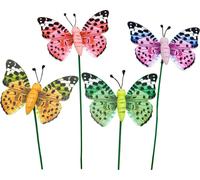 Papillons décoratifs Fiches fleurs en bois Décoration printanière 16 pièces Fiches jardin colorées