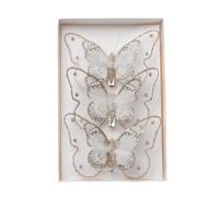 Papillons Décoratifs pour Sapin de Noël avec Clip, 3PCS Pince Papillon Cheveux Décorations de Sapin de Noël Pendentif Arbre de Noël Ornements de Noël en Forme de Papillon pour Sapin de Noël