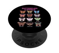 Papillons du Monde Mignon Papillon Kawaii PopSockets PopGrip Adhésif
