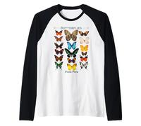Papillons du Pérou Art coloré de la forêt Tropicale Manche Raglan