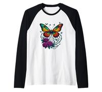 Papillons et Fils épineux barbelés esthétiques Manche Raglan