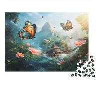 Papillons et Fleurs 1000pcs (75x50cm) Puzzle pour Adultes - Village mystérieux,Jouet De DIY