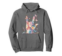 Papillons Floraux en langage des Signes Je t'aime ASL Sweat à Capuche