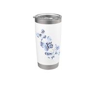Papillons japonais Shibori Tie Dye Gobelet isotherme en acier inoxydable double paroi