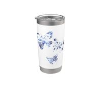 Papillons japonais Shibori Tie Dye Gobelet isotherme en acier inoxydable double paroi