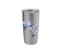 Papillons japonais Shibori Tie Dye Gobelet isotherme en acier inoxydable double paroi