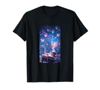 Papillons magiques Café Nuit Fleurs Art Rêve T-Shirt