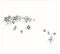 Papillons noirs éblouissants sur des vignes de fleurs - Solutions décoratives artistiques