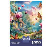 Papillons Premium Carton 1000 Pièces Chemin des Fleurs Puzzle Adultes, Jeu Éducatif Défiant, Cadeau & Activité Vacances, Soulagement Stress Famille/Couple 52x38cm/1000pcs