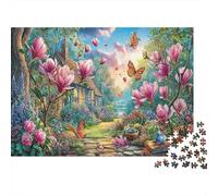 Papillons Puzzle 1000 Pièces Passionnés, Carton Recyclé Solide,Magnolia Papillon Décoration Intérieure, Art Mural, Cadeau Amis, Puzzle Vacances Indoor 38x26cm/1000pcs