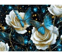Papillons roses Peinture par Numéros Adulte Kit 40x50cm Activité Manuelle, DIY Coloriage Par Numero pour Débutants Enfant Kits, Avec Peintures Acryliques et Pinceaux Par Pour, Décoration Mura F632